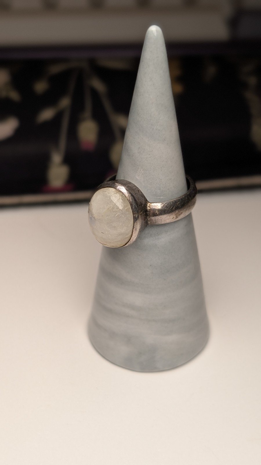 Vintage Sterling Silver 1998 Moonstone Gemstone Ring | Size O | 925 Silver - Image 6
