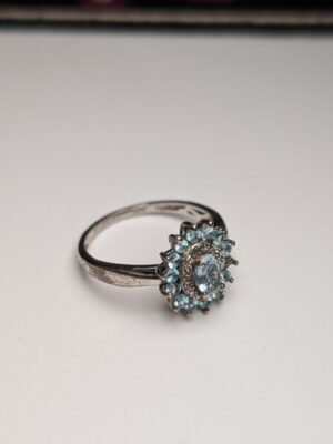 Vintage Sterling Silver Aquamarine Gemstone Ring | Size O 1/2 | Missing Gemstone