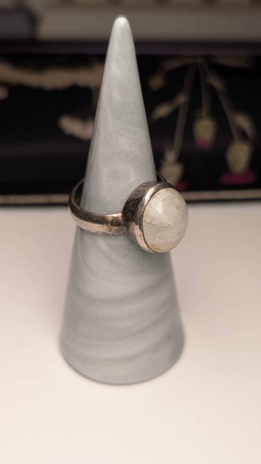 Vintage Sterling Silver 1998 Moonstone Gemstone Ring | Size O | 925 Silver - Image 7