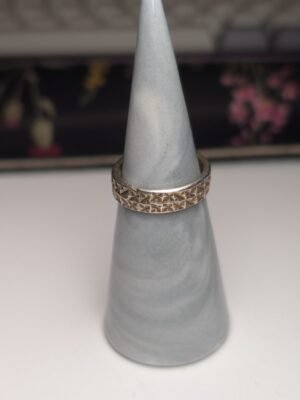 Vintage Sterling Silver Textured Band Ring | Size N 1/2 | 925 Silver