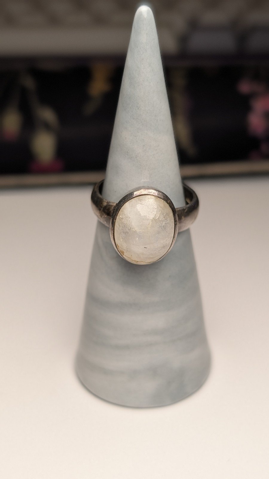 Vintage Sterling Silver 1998 Moonstone Gemstone Ring | Size O | 925 Silver - Image 10