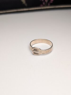 Vintage Sterling Silver Belt Buckle Ring | Size P | 925 Silver
