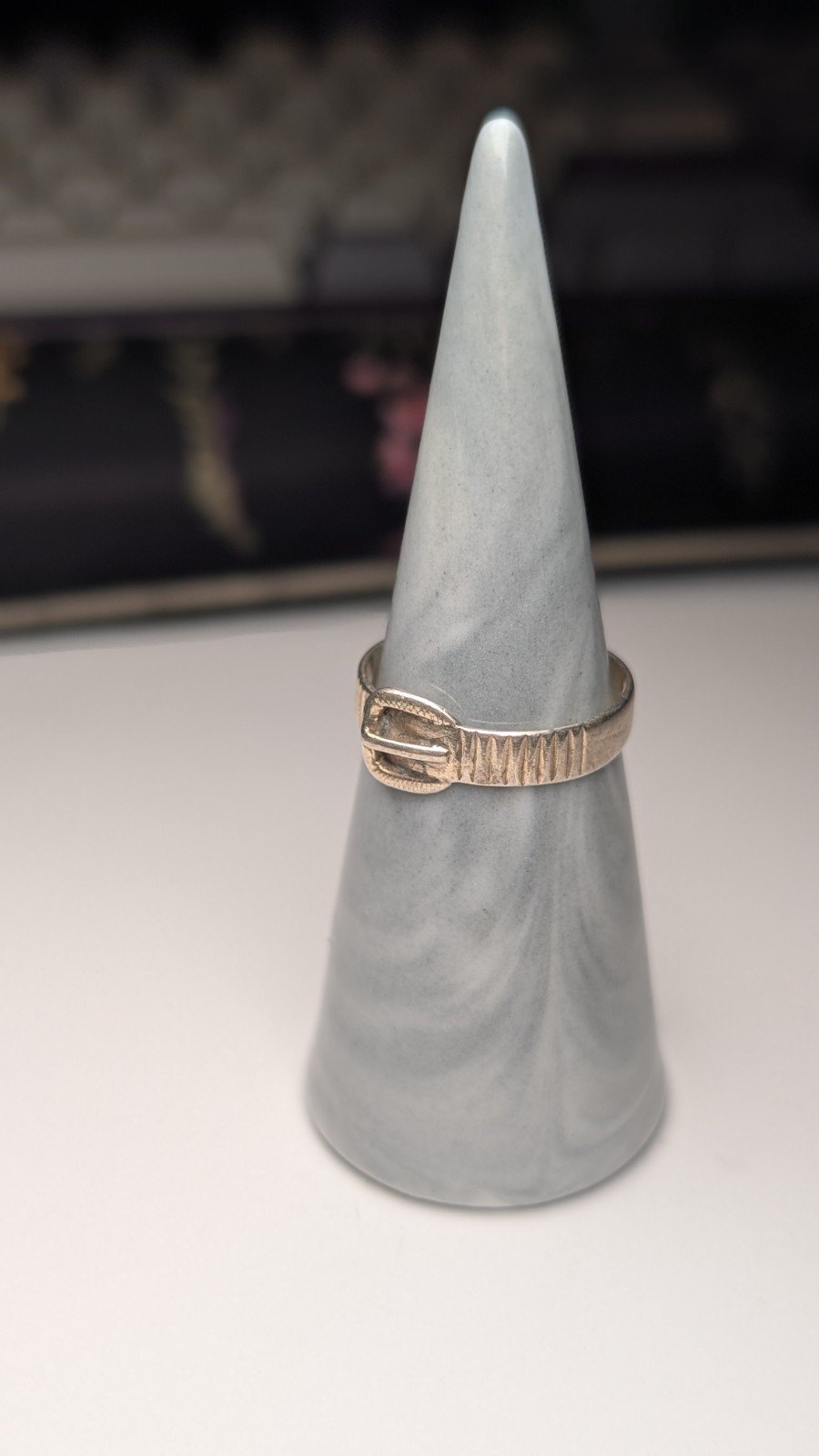 Vintage Sterling Silver Belt Buckle Ring | Size P | 925 Silver - Image 6