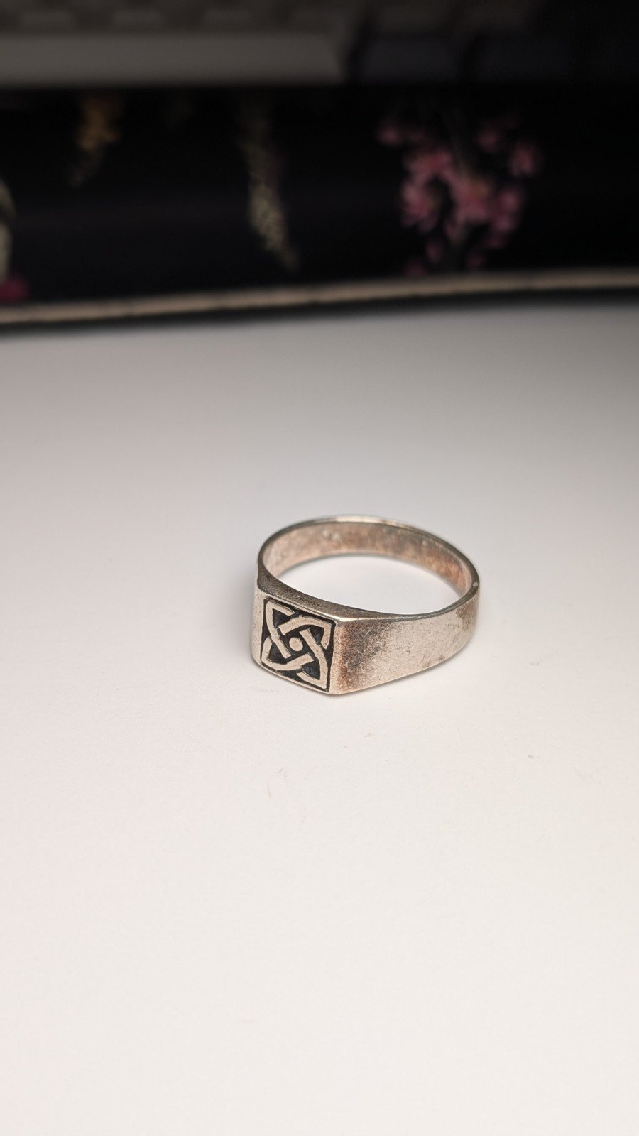 Vintage Sterling Silver Celtic Signet Ring | Size Z 1/2 | 925 Silver
