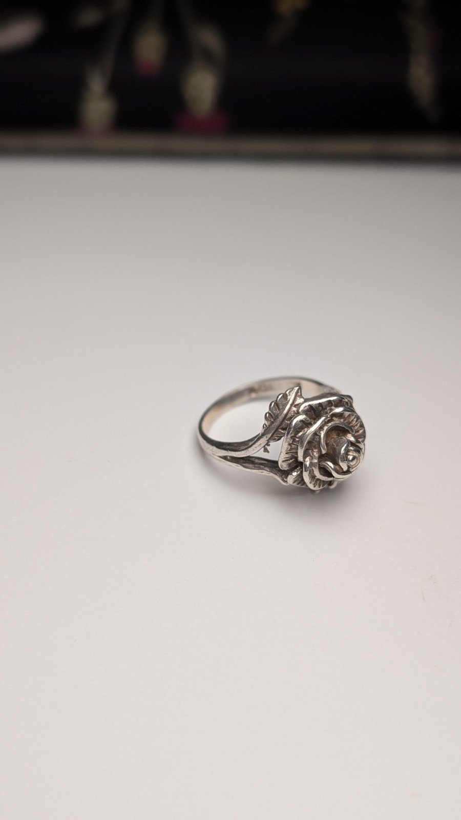 Vintage Sterling Silver 1977 English Rose Ring | Size L 1/2 | 925 Silver - Image 6