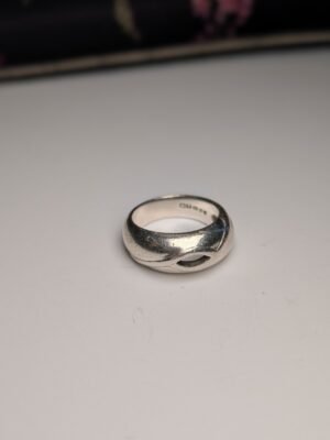 Vintage Sterling Silver 1994 London Open-Front Ring | Size N 1/2 | 925 Silver