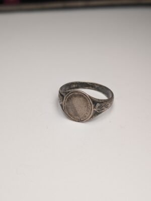 Vintage Sterling Silver 1986 Men's Round Signet Ring | Size X | 925 Silver