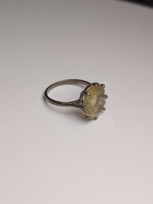 Vintage Sterling Silver 1984 Yellow Citrine Gemstone Ring | Size K 1/2 | 925