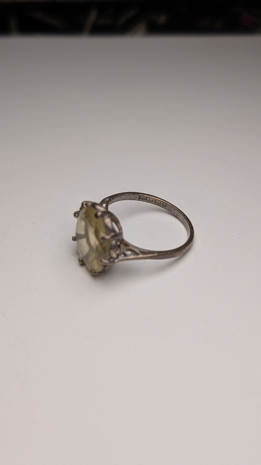 Vintage Sterling Silver 1984 Yellow Citrine Gemstone Ring | Size K 1/2 | 925 - Image 2