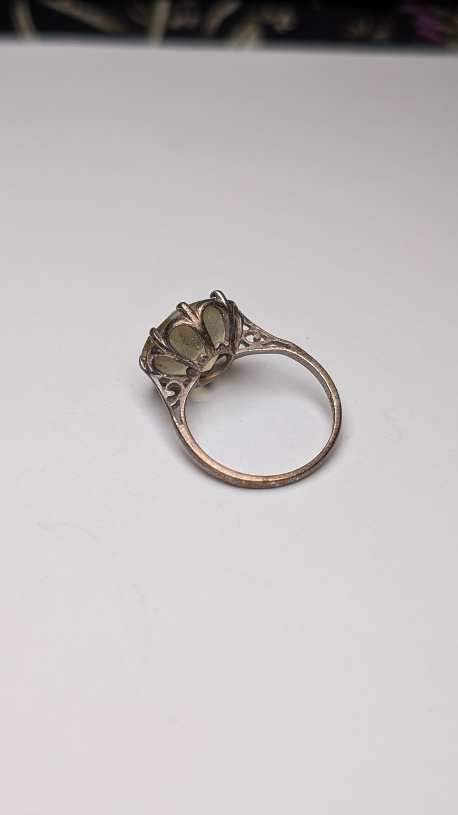 Vintage Sterling Silver 1984 Yellow Citrine Gemstone Ring | Size K 1/2 | 925 - Image 4