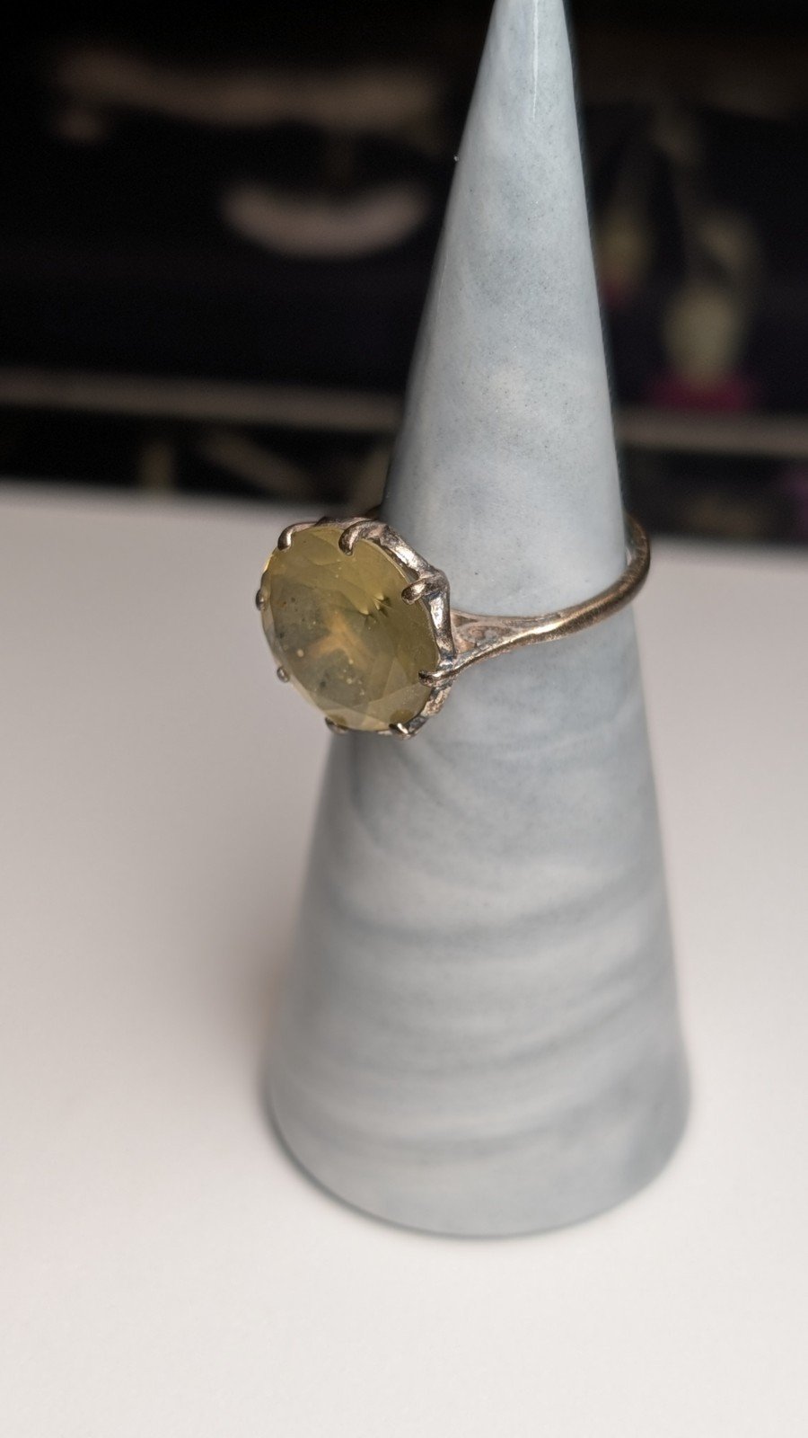 Vintage Sterling Silver 1984 Yellow Citrine Gemstone Ring | Size K 1/2 | 925 - Image 5