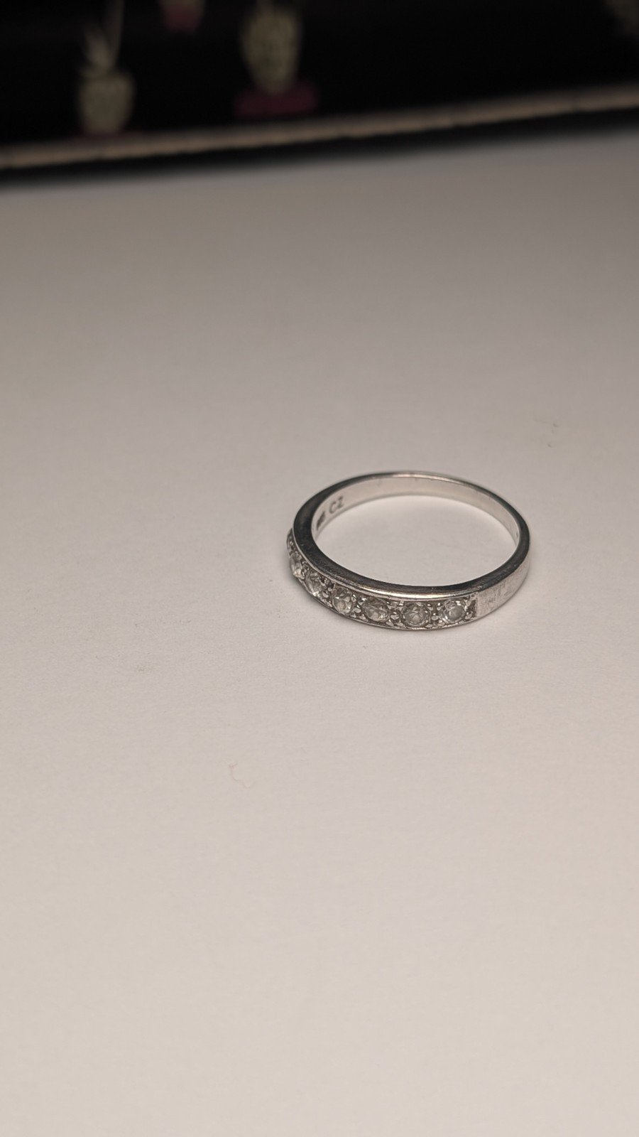 Vintage Sterling Silver Clear CZ Row Band Ring | Size N 1/2 | 925 Silver - Image 2