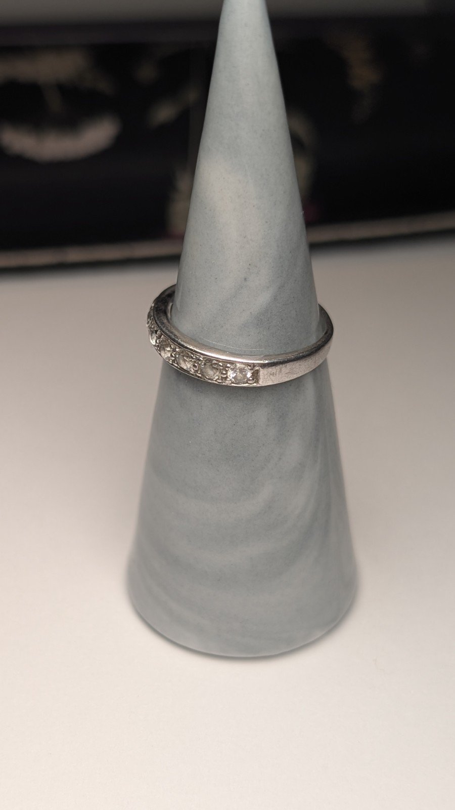 Vintage Sterling Silver Clear CZ Row Band Ring | Size N 1/2 | 925 Silver - Image 5