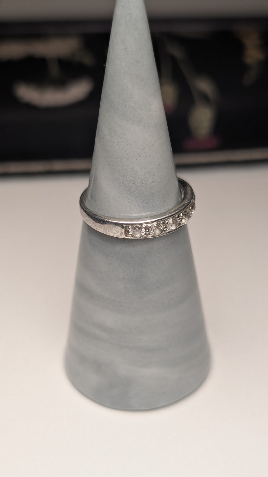 Vintage Sterling Silver Clear CZ Row Band Ring | Size N 1/2 | 925 Silver - Image 6