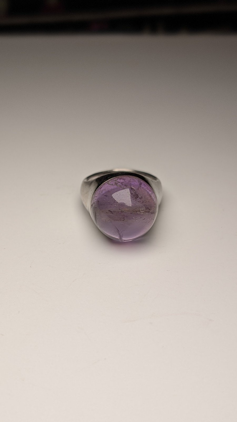 Vintage Sterling Silver Chunky Amethyst Ring | Size N 1/2 | 925 Silver | UK Made - Image 5