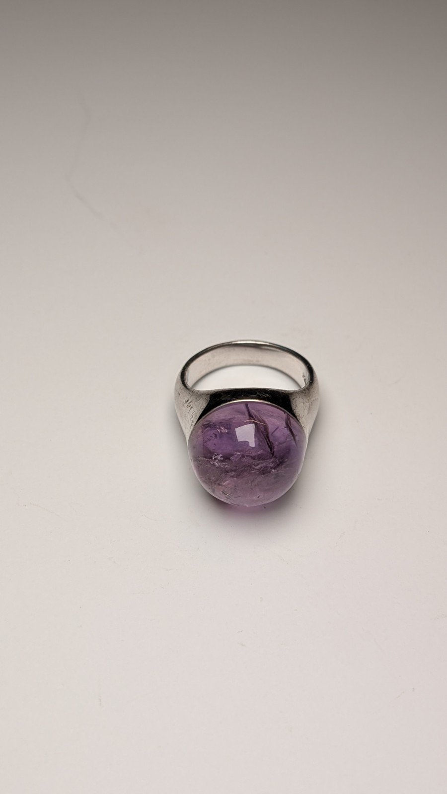 Vintage Sterling Silver Chunky Amethyst Ring | Size N 1/2 | 925 Silver | UK Made - Image 6