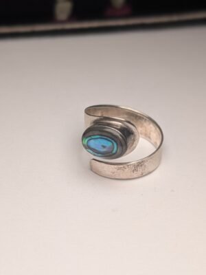 Vintage Sterling Silver Mother Of Pearl Spiral Ring | Size Q (Resizable) | 925