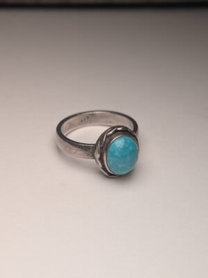 Vintage Sterling Silver Blue Turquoise Ring | Size O | 925 Silver