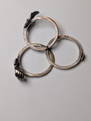 Vintage Sterling Silver Holding Hands Puzzle Ring | O 1/2 | 925 Silver