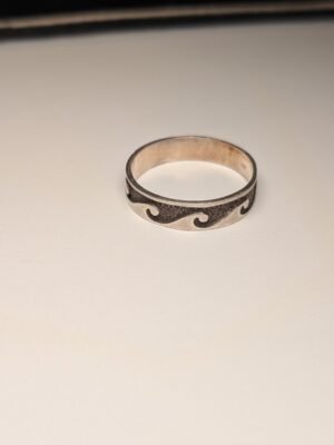 Vintage Sterling Silver Wave Band Ring | Size W 1/2 | 925 Silver