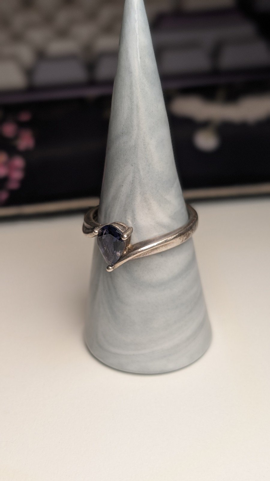 Vintage Sterling Silver Blue/Purple Iolite Ring | Size V 1/2 | 925 Silver - Image 6