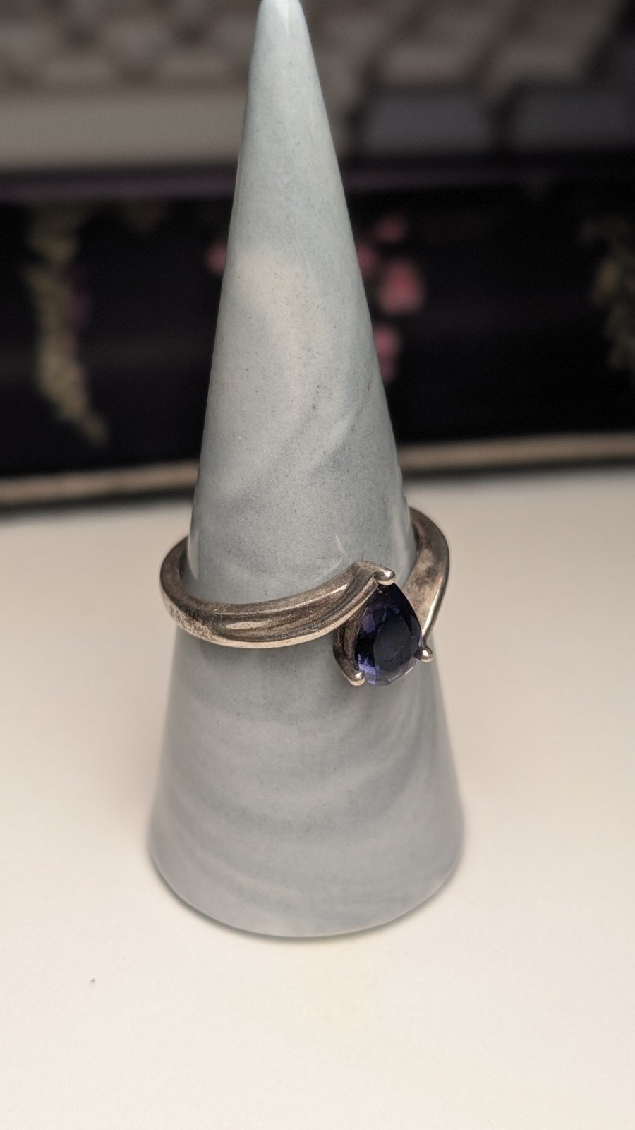 Vintage Sterling Silver Blue/Purple Iolite Ring | Size V 1/2 | 925 Silver - Image 8