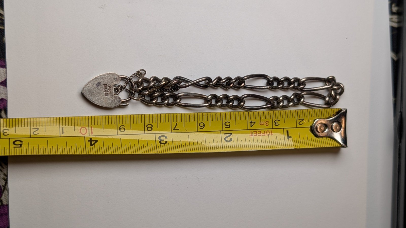 Vintage Sterling Silver 1974 Heart Padlock Bracelet | 13.69g | 925 Silver | 17cm - Image 5