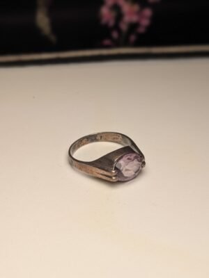 Vintage Sterling Silver Amethyst Ring | Size O 1/2 | 925 Silver