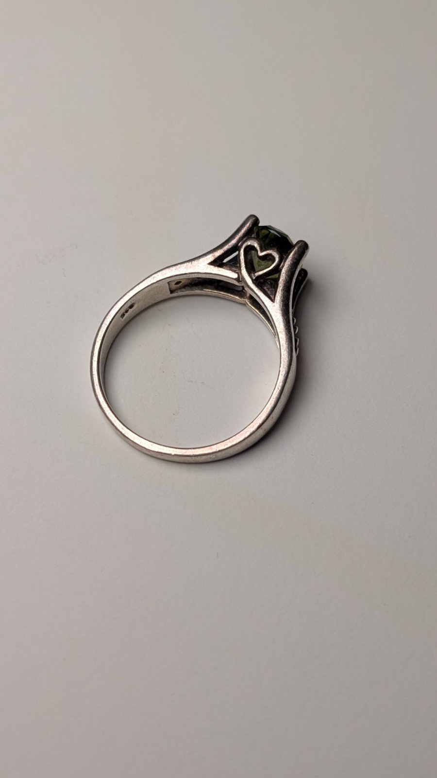 Vintage Sterling Silver Peridot Ring | Size T 1/2 | 925 Silver - Image 3