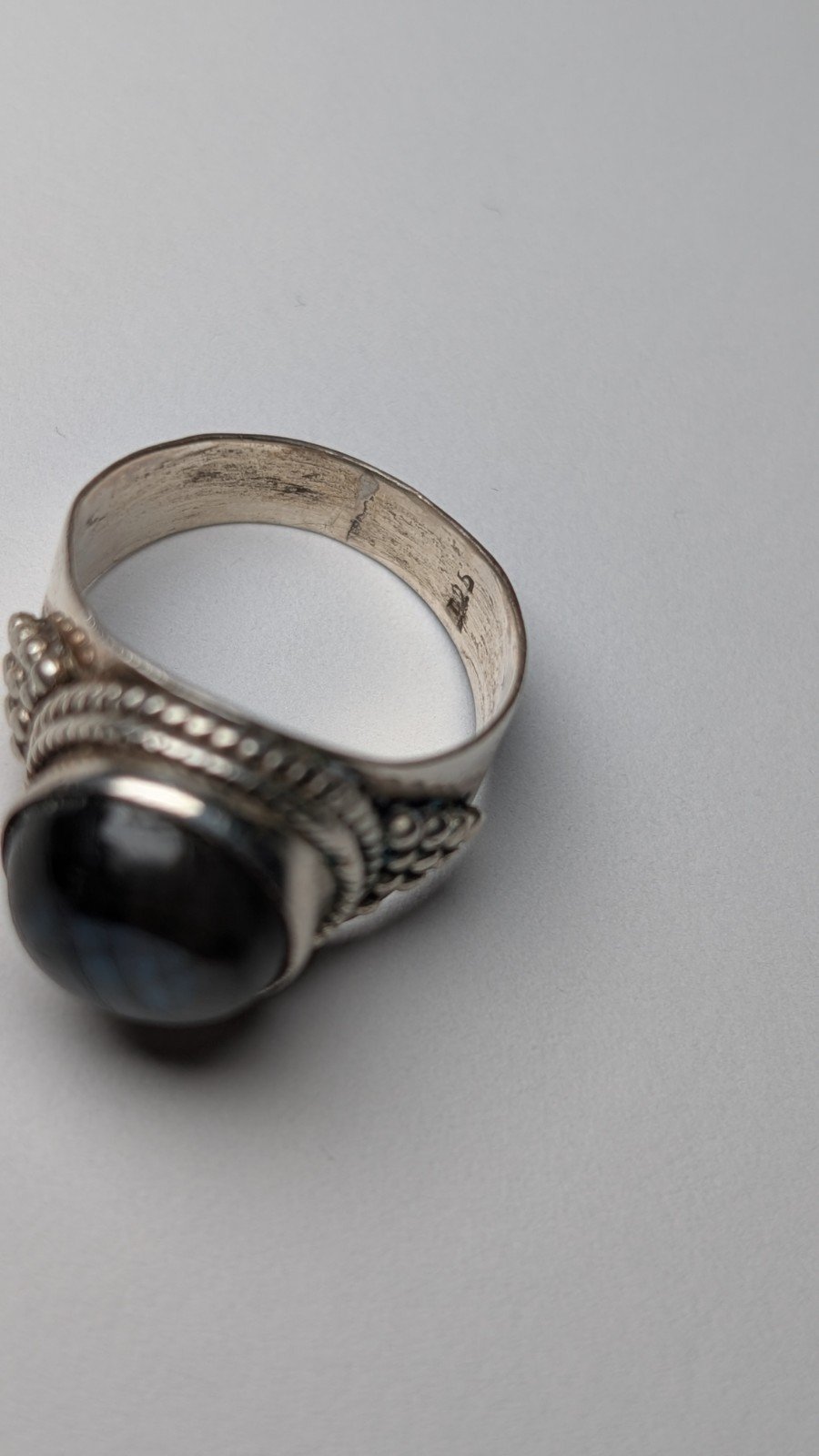Vintage Sterling Silver Labradorite Ring | Size S | 925 Silver - Image 4