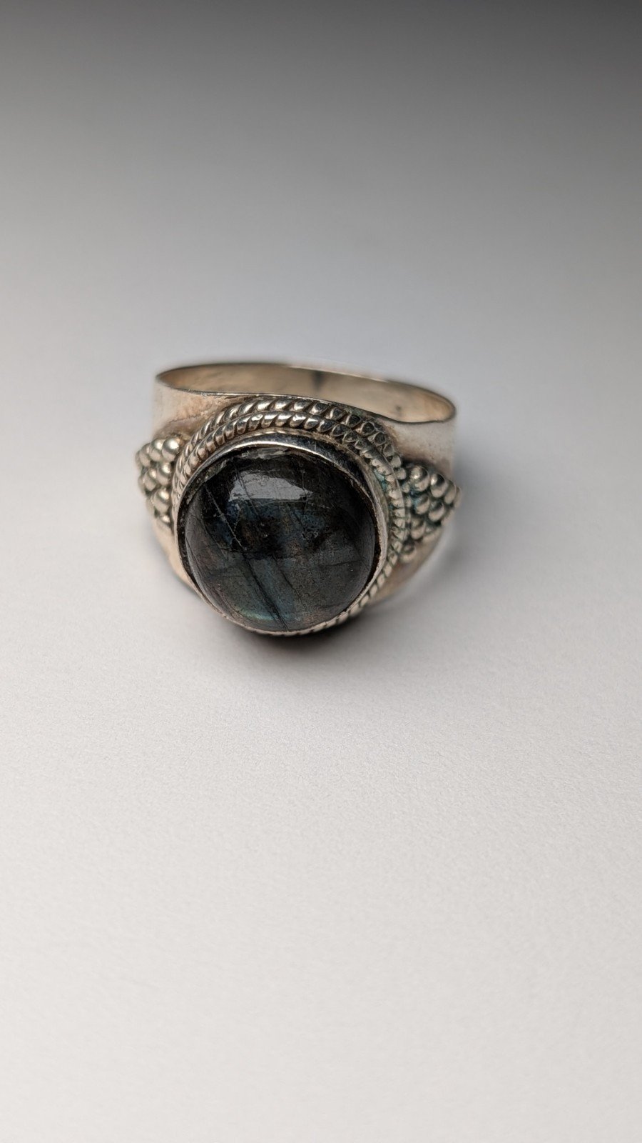 Vintage Sterling Silver Labradorite Ring | Size S | 925 Silver - Image 7