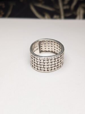 Vintage Sterling Silver Weave Ring | Size K 1/2 | 925 Silver