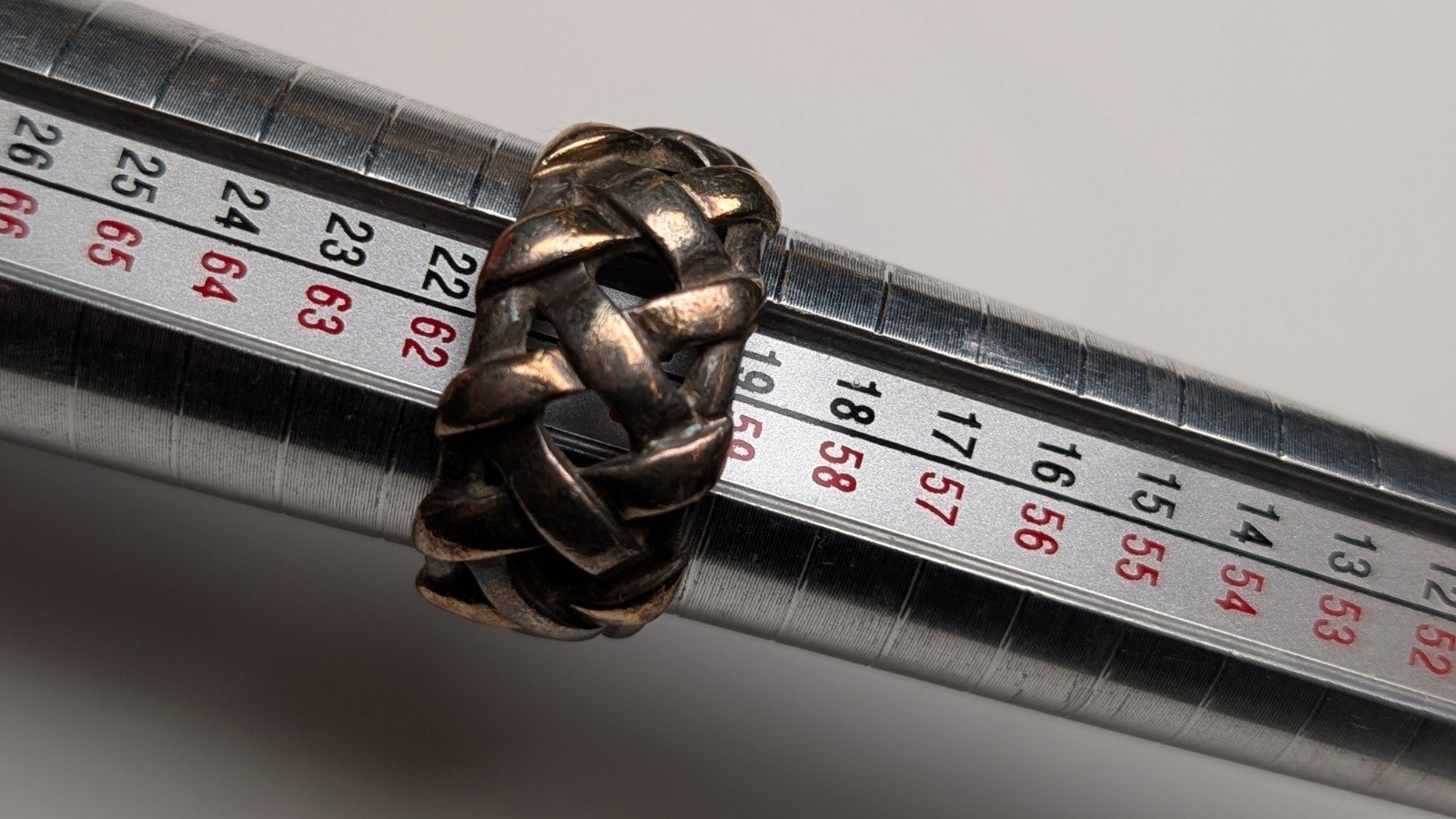 Vintage 9ct Plated Sterling Silver 1995 Men's Weave Ring | Size S 1/2 | 925 - Image 9