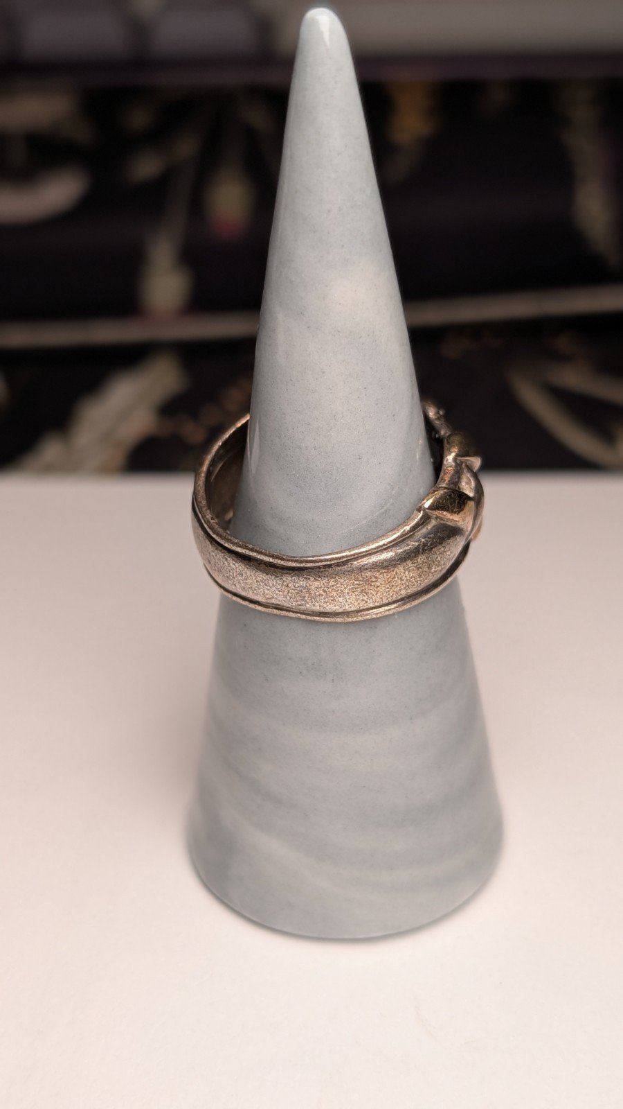 Vintage 9ct Plated Sterling Silver 1995 Men's Weave Ring | Size S 1/2 | 925 - Image 10