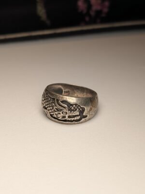 Vintage Sterling Silver Dragon Ring | Size R | 925 Silver