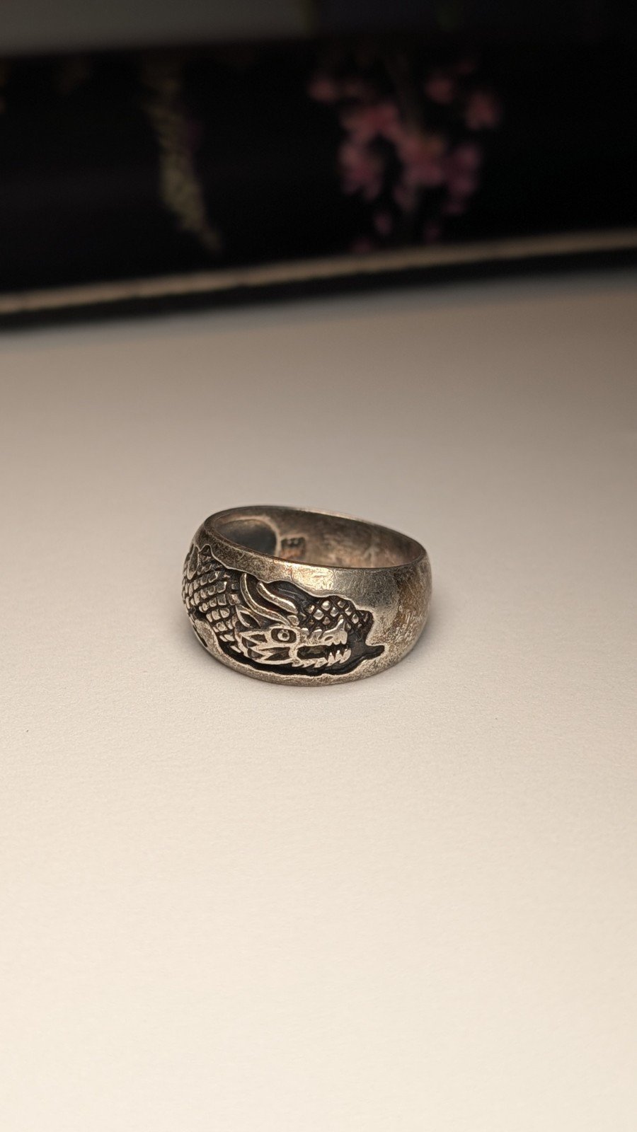 Vintage Sterling Silver Dragon Ring | Size R | 925 Silver