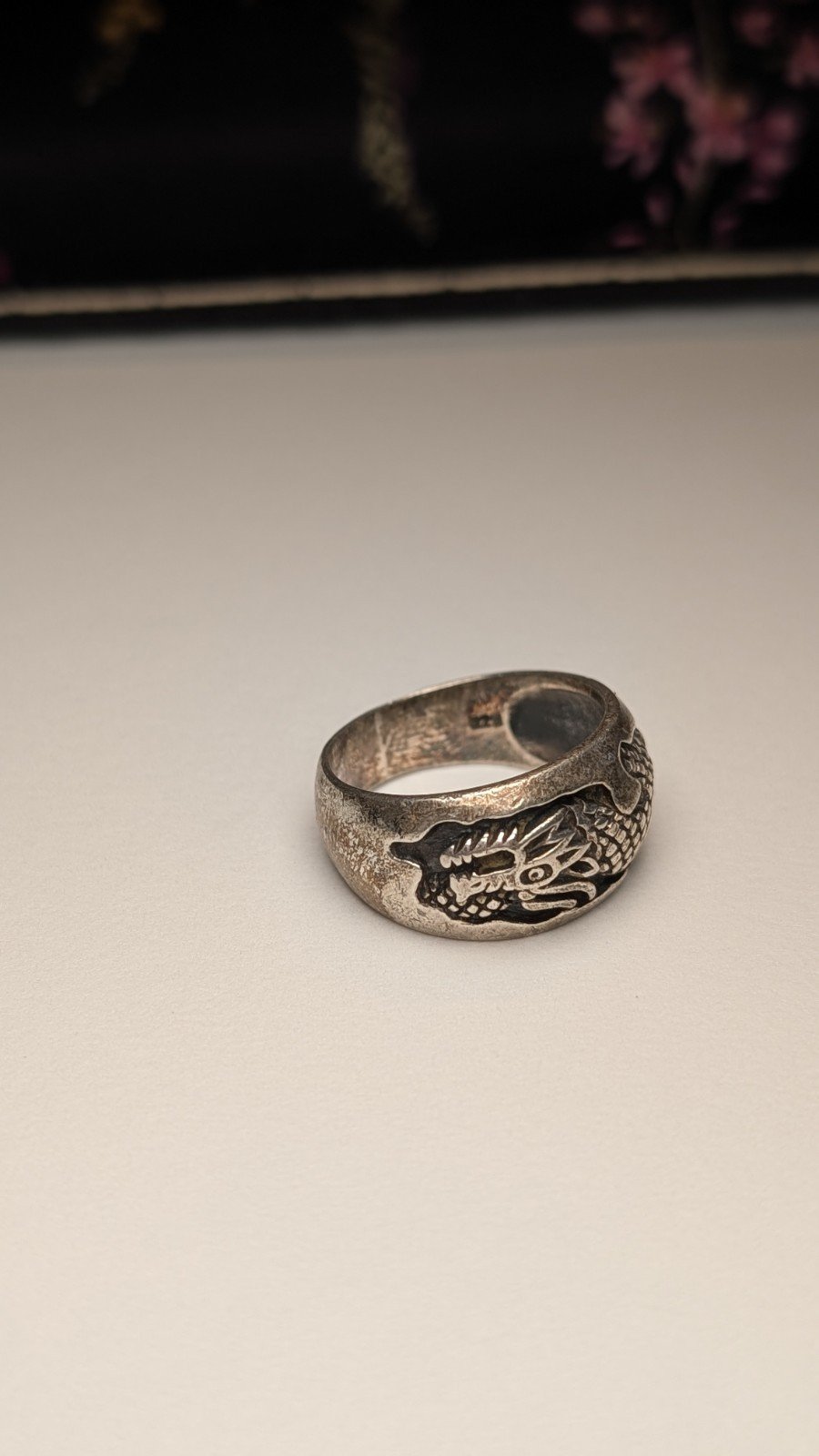 Vintage Sterling Silver Dragon Ring | Size R | 925 Silver - Image 2