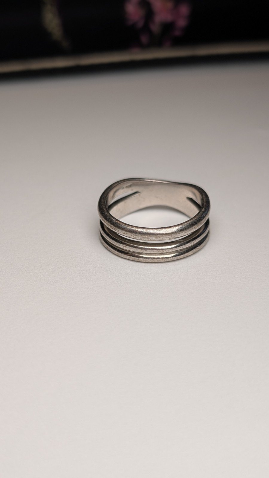 Vintage Sterling Silver Open Band Ring | Size P 1/2 | 925 Silver