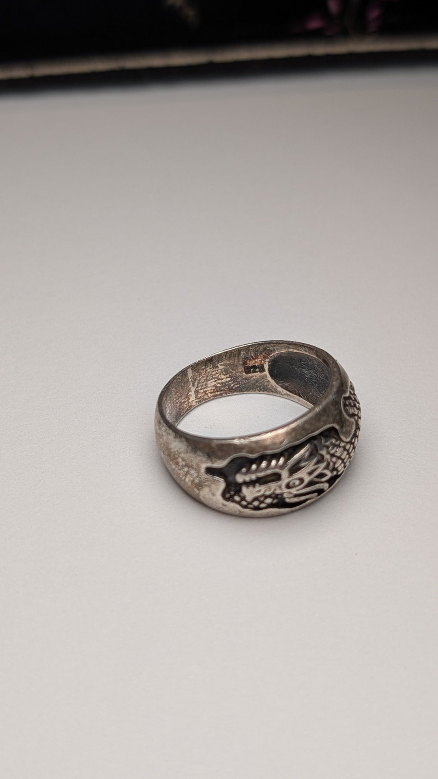 Vintage Sterling Silver Dragon Ring | Size R | 925 Silver - Image 3