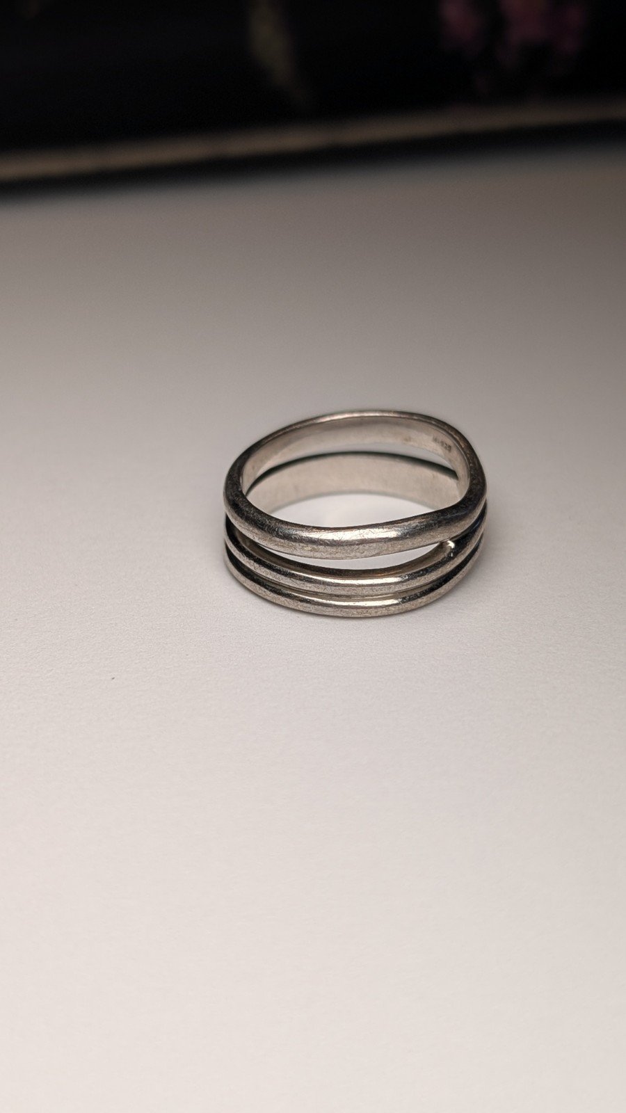 Vintage Sterling Silver Open Band Ring | Size P 1/2 | 925 Silver - Image 2