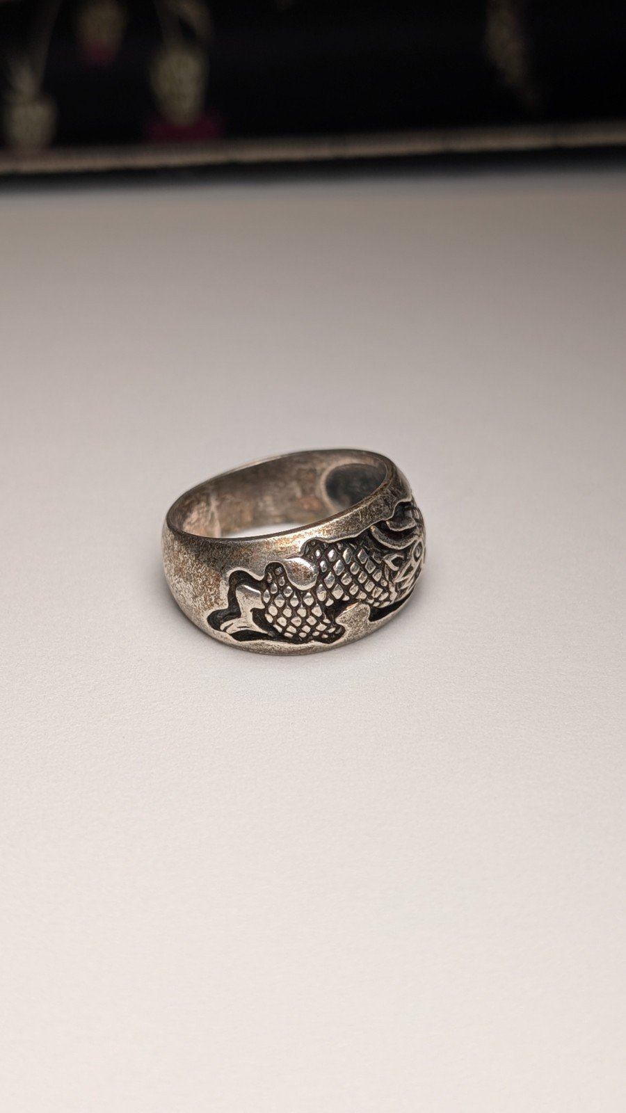 Vintage Sterling Silver Dragon Ring | Size R | 925 Silver - Image 4