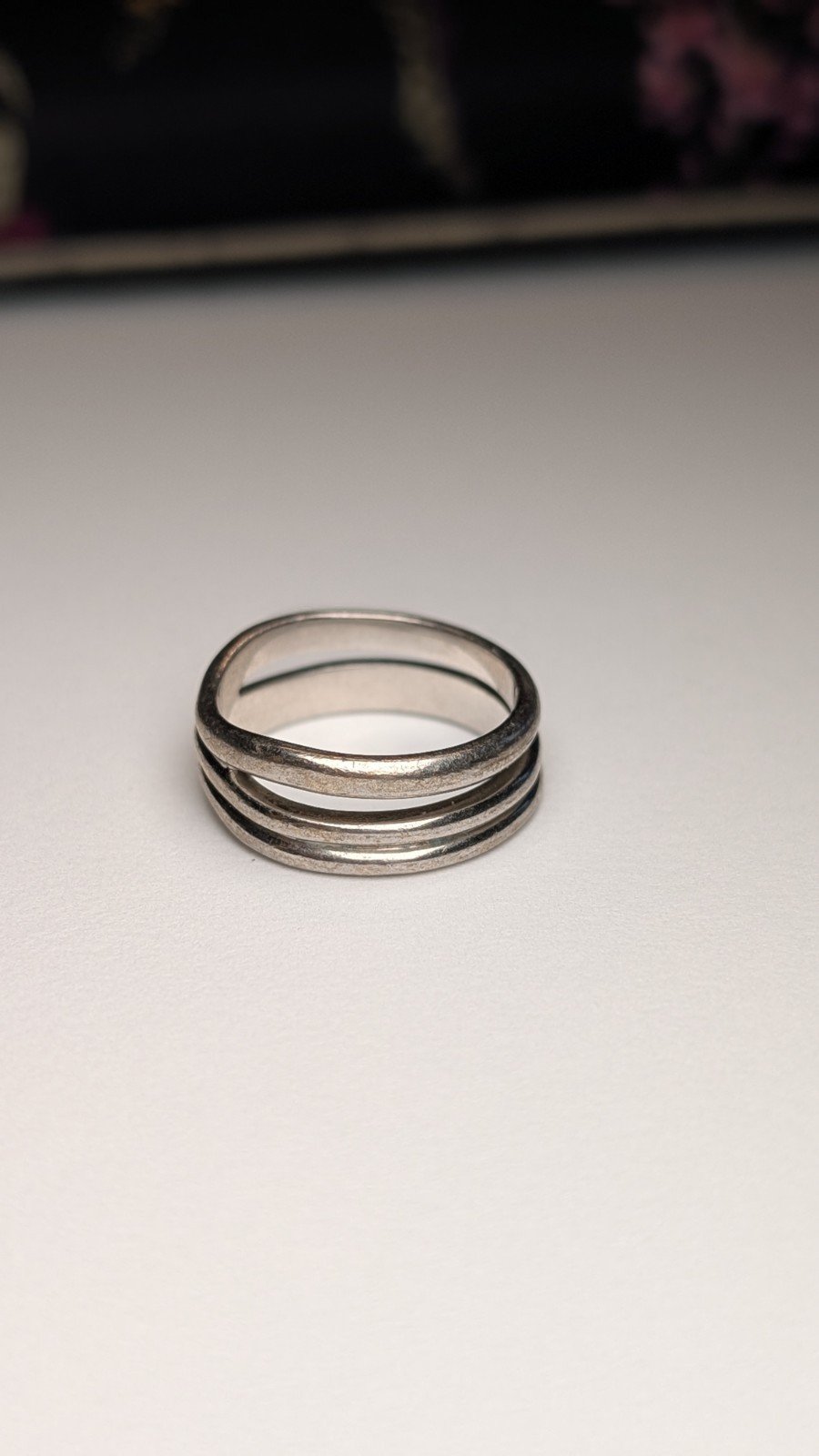 Vintage Sterling Silver Open Band Ring | Size P 1/2 | 925 Silver - Image 3