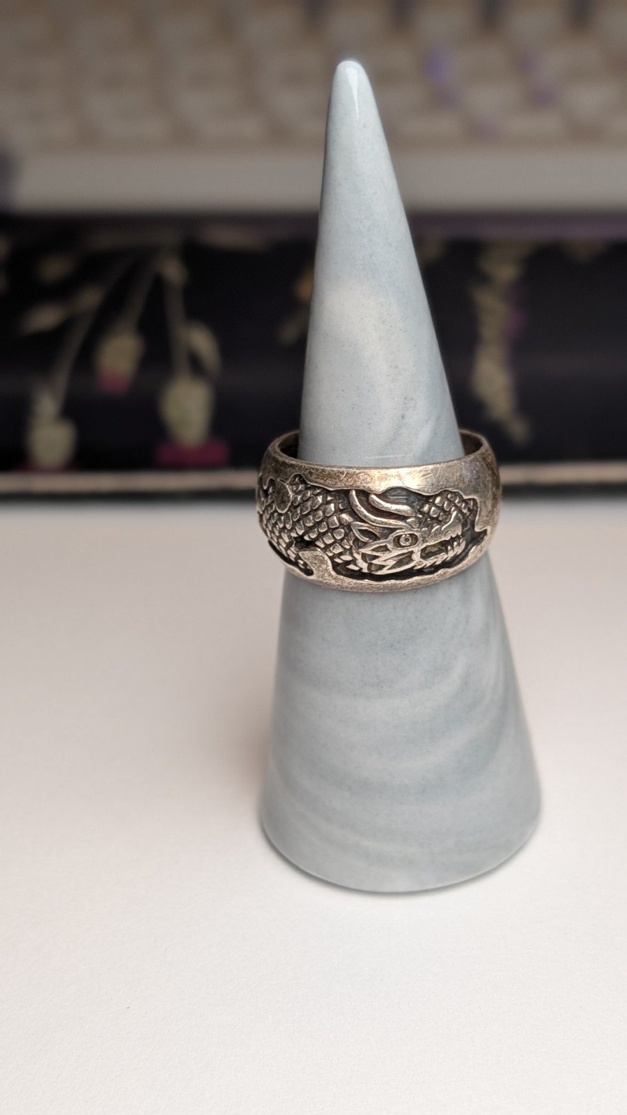 Vintage Sterling Silver Dragon Ring | Size R | 925 Silver - Image 5