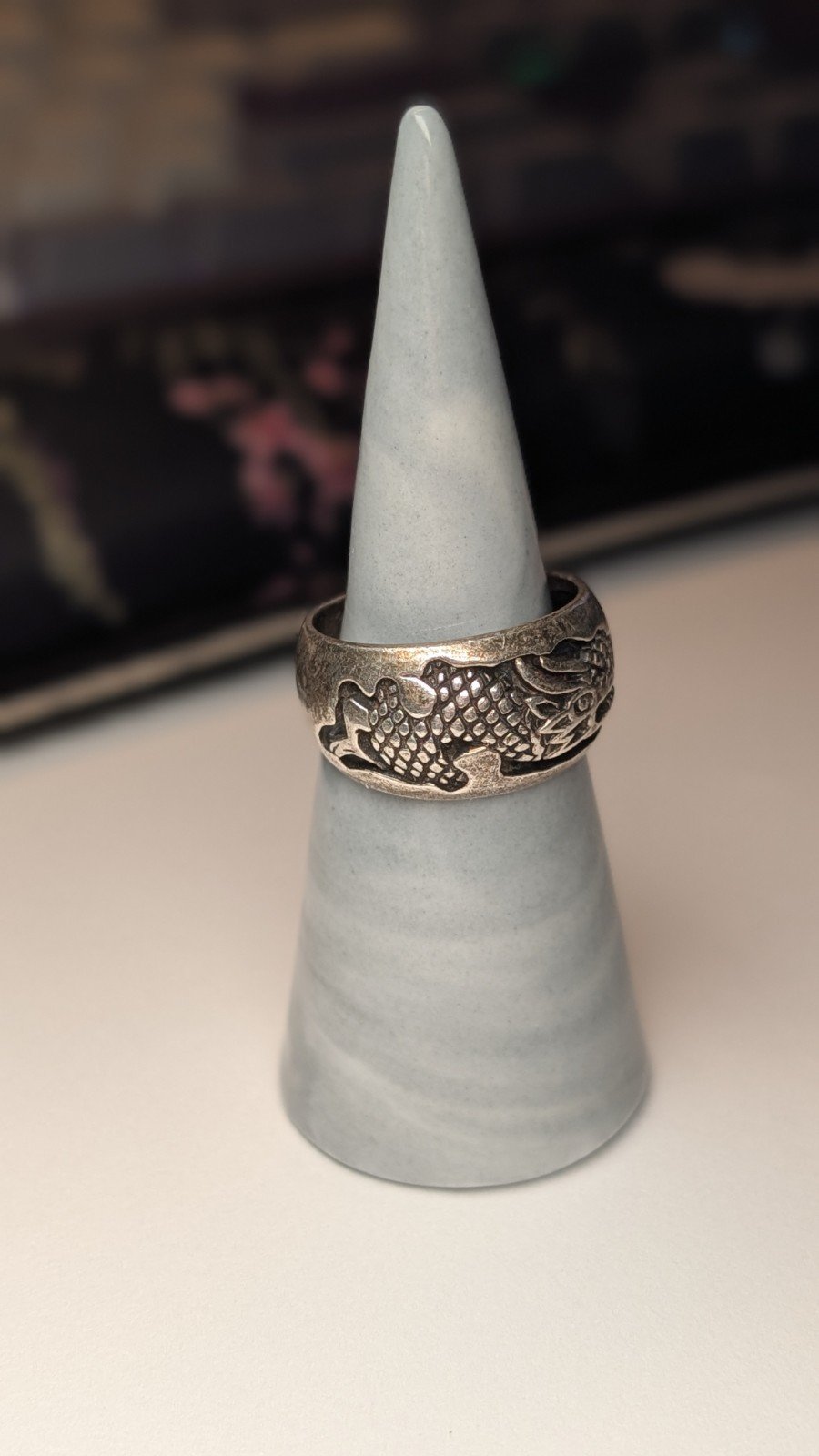 Vintage Sterling Silver Dragon Ring | Size R | 925 Silver - Image 6
