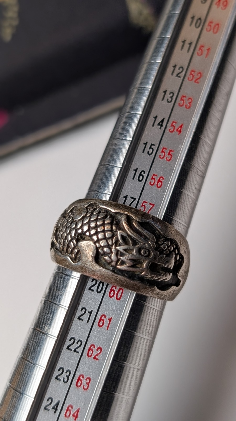 Vintage Sterling Silver Dragon Ring | Size R | 925 Silver - Image 8