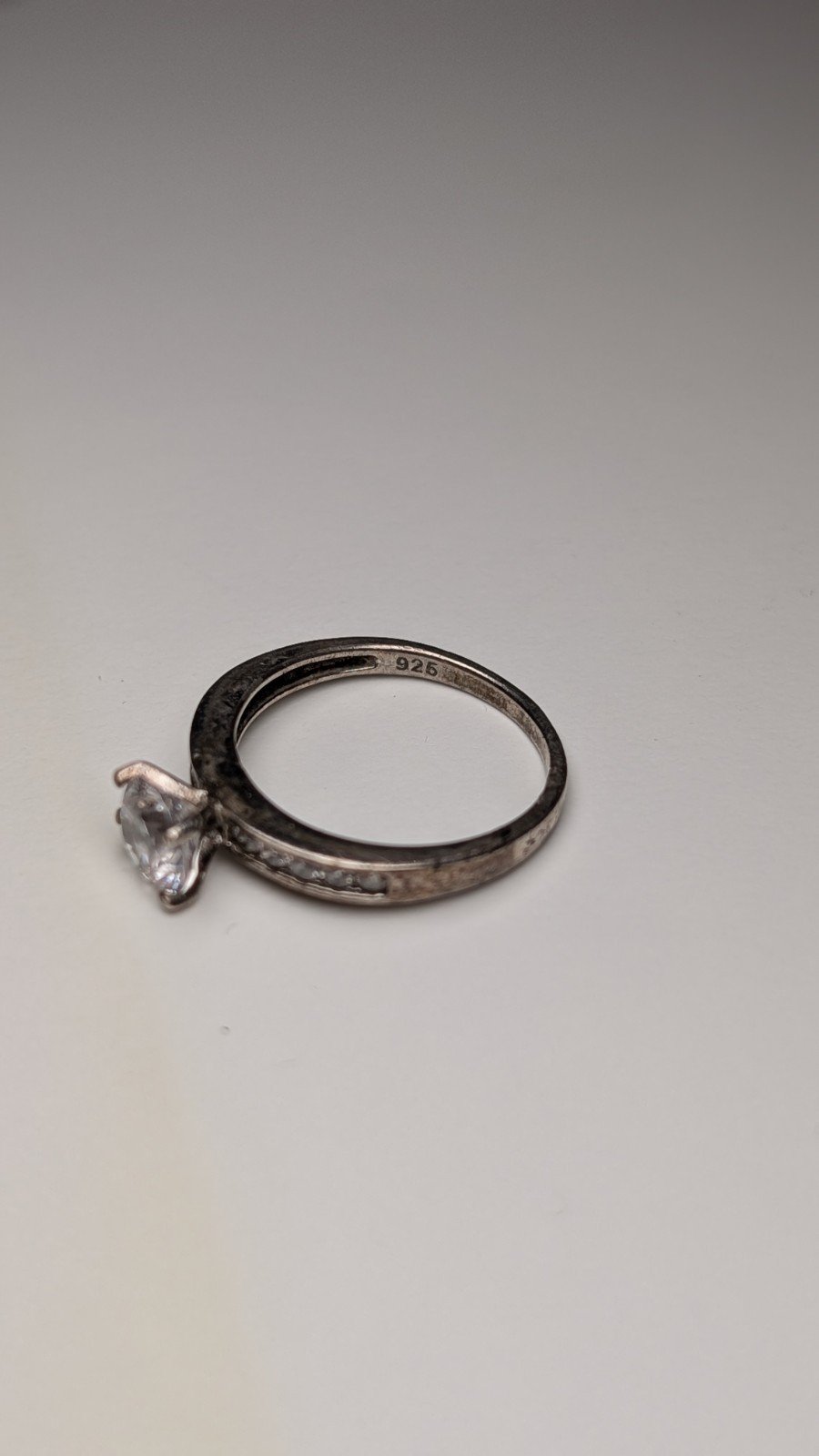 Vintage Sterling Silver Clear CZ Gemstone Ring | Size N | 925 Silver - Image 2