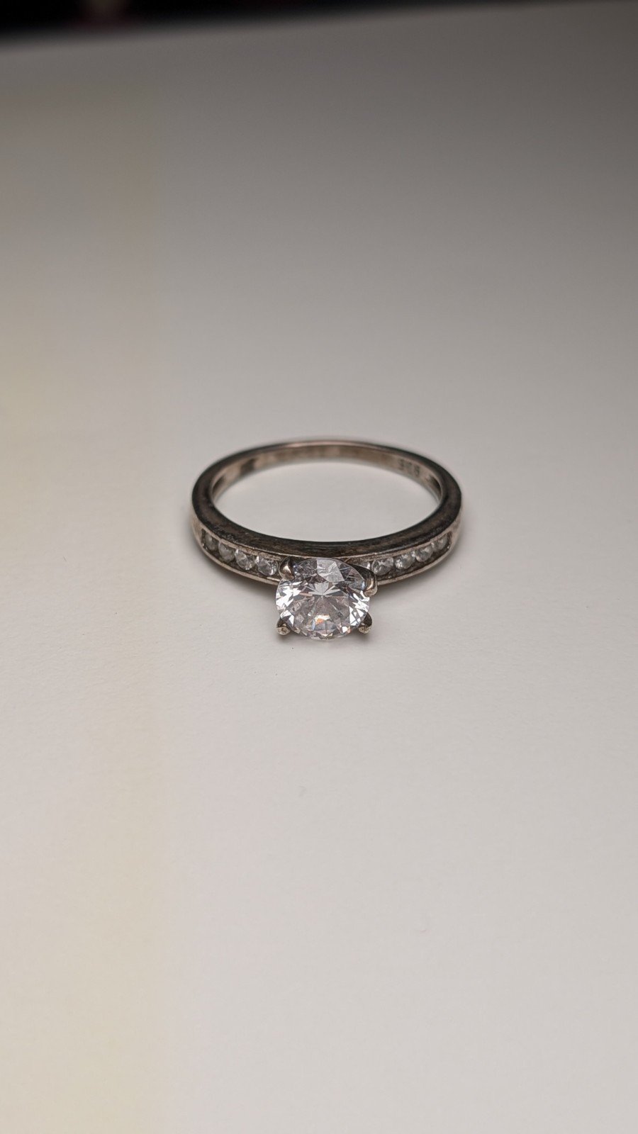 Vintage Sterling Silver Clear CZ Gemstone Ring | Size N | 925 Silver - Image 3