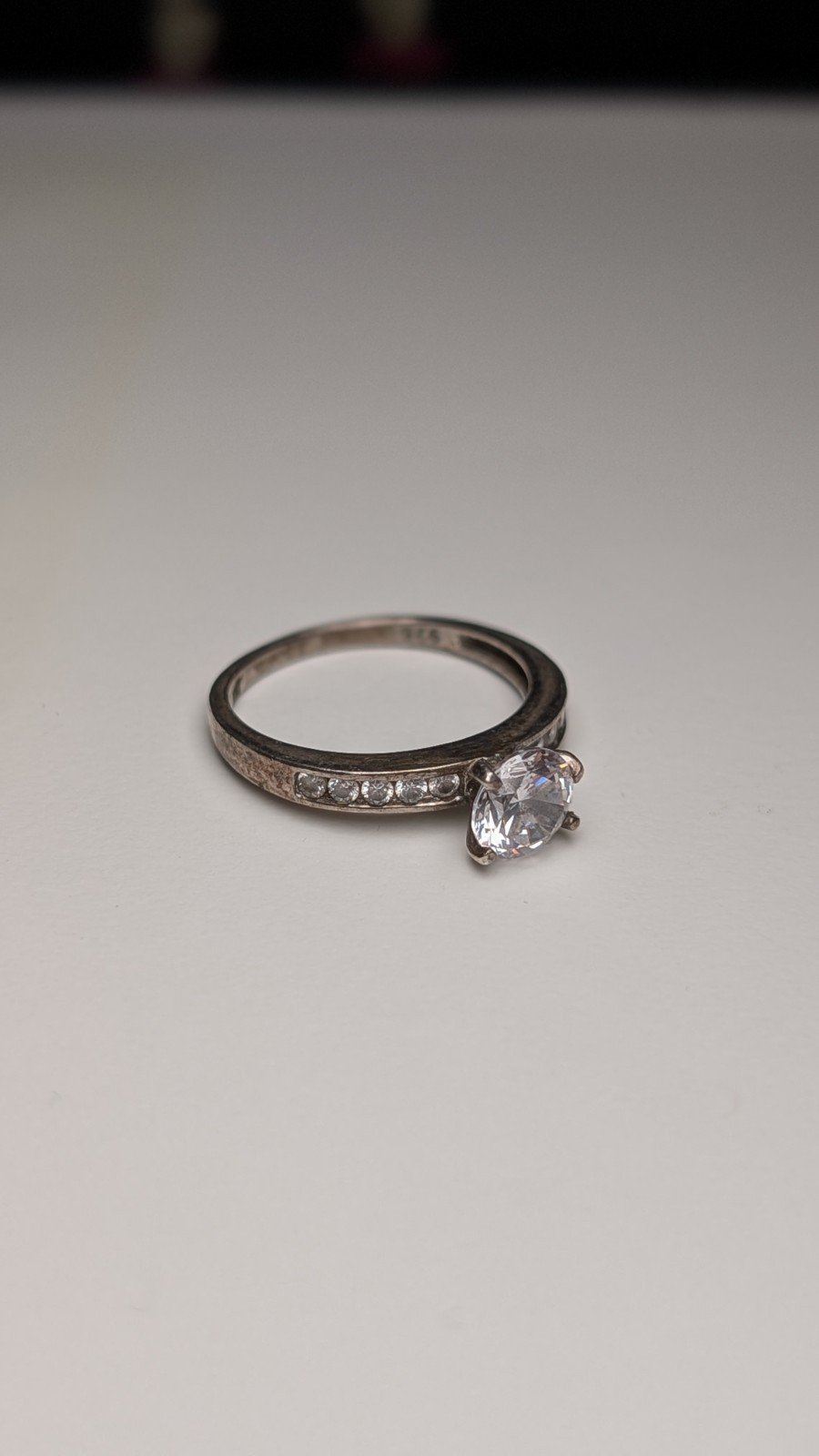 Vintage Sterling Silver Clear CZ Gemstone Ring | Size N | 925 Silver - Image 4