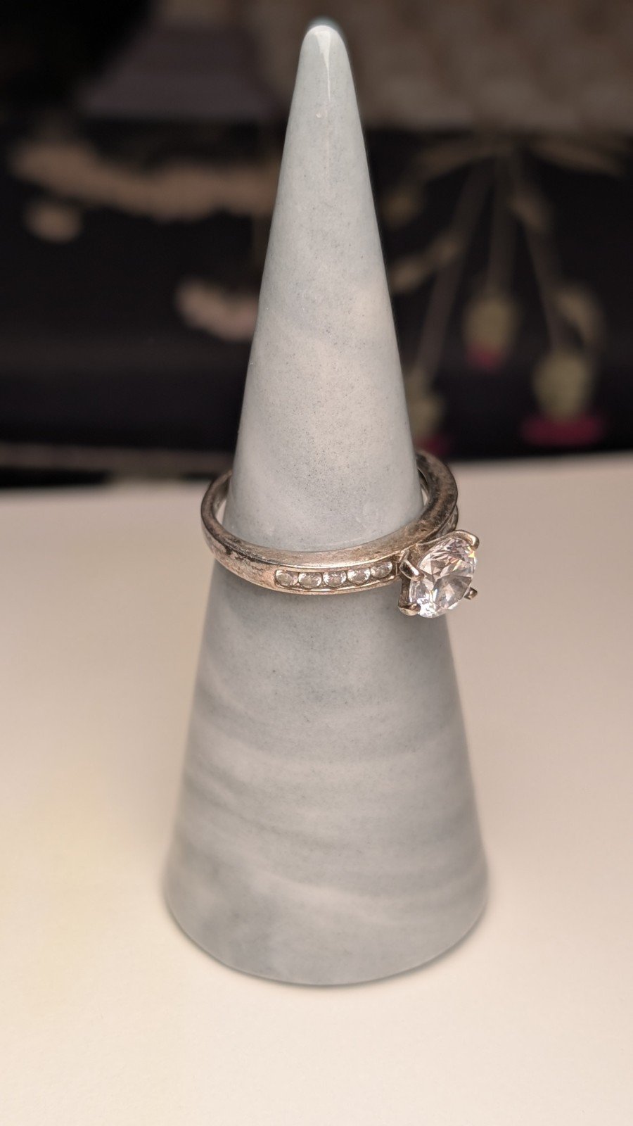 Vintage Sterling Silver Clear CZ Gemstone Ring | Size N | 925 Silver - Image 6