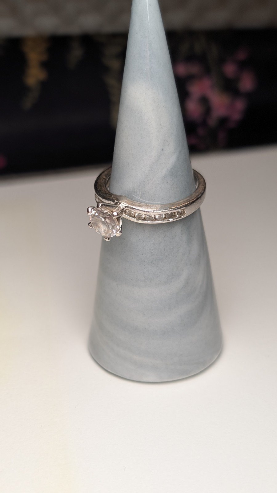 Vintage Sterling Silver CZ Solitaire Ring | Size O 1/2 | 925 Silver - Image 6